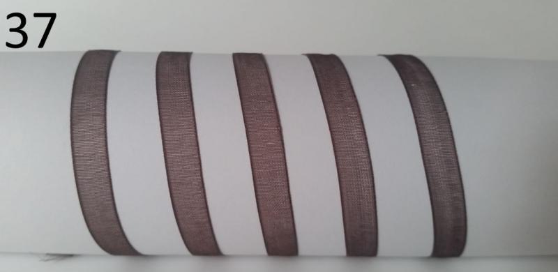 6SZO37 - 6mm-es organza szalag – sötétbarna 37.