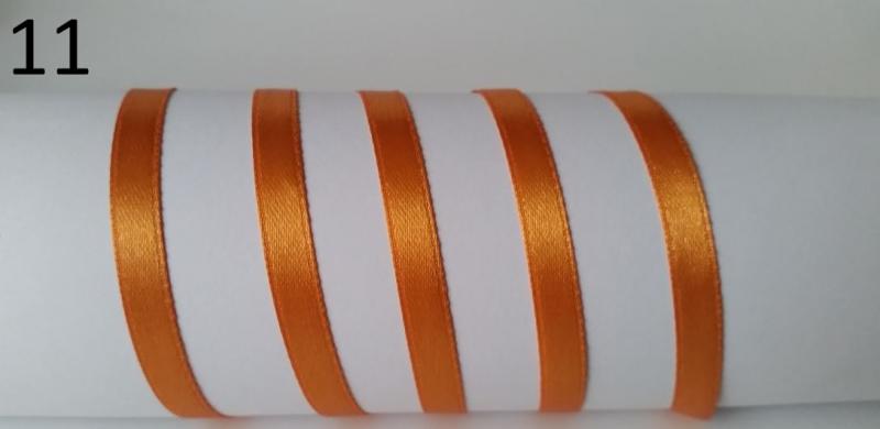 6SZS11 - 6mm-es szatén szalag - sötétnarancs 11.