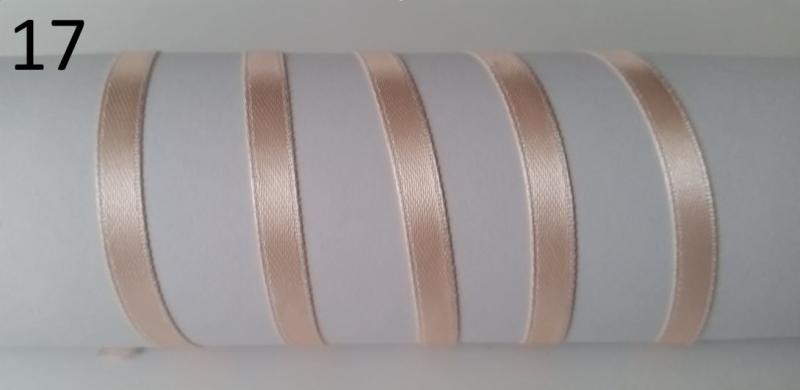 6SZS17 - 6mm-es szatén szalag - világosbarack 17.