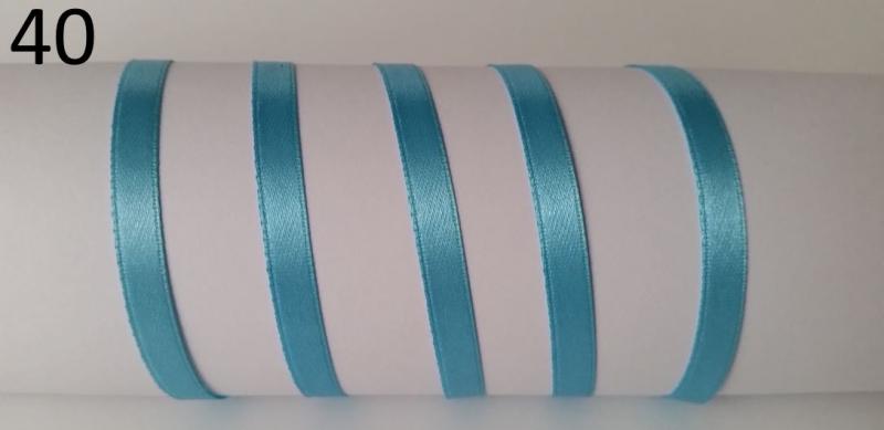 6SZS40 - 6mm-es szatén szalag - türkiz 40.