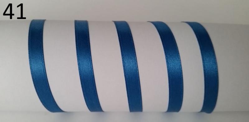 6SZS41 - 6mm-es szatén szalag - közép kék 41. / 112cm