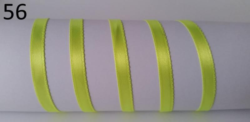6SZS56 - 6mm-es szatén szalag - neonsárga 56.
