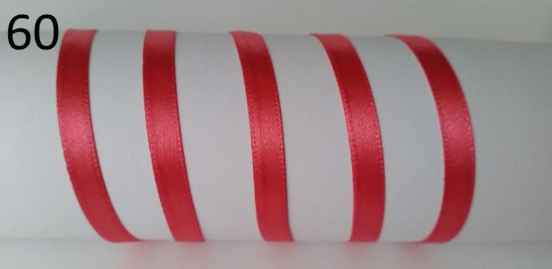 6SZS60 - 6mm-es szatén szalag - málnapiros 60. - 230cm