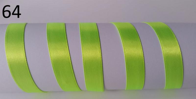 6SZS64 - 6mm-es szatén szalag - neonzöld 64.