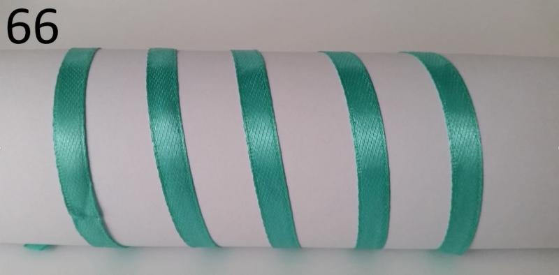 6SZS66 - 6mm-es szatén szalag - sötét mentazöld 66. - 444cm
