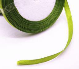 6SZS71 - 6mm-es szatén szalag - világos olajzöld 71.