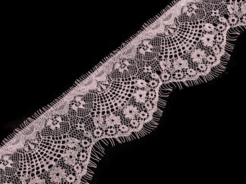 90SCS40 - 90mm-es púderrózsaszín francia csipke 3 méteres