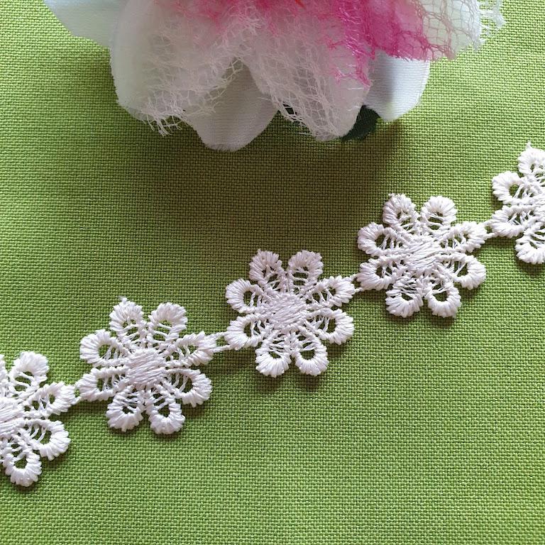 CSB21 - 25mm-es ekrü virág csipke darabra