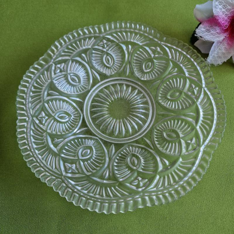 CSE57 - Metszett mintás üveg desszertes tányér