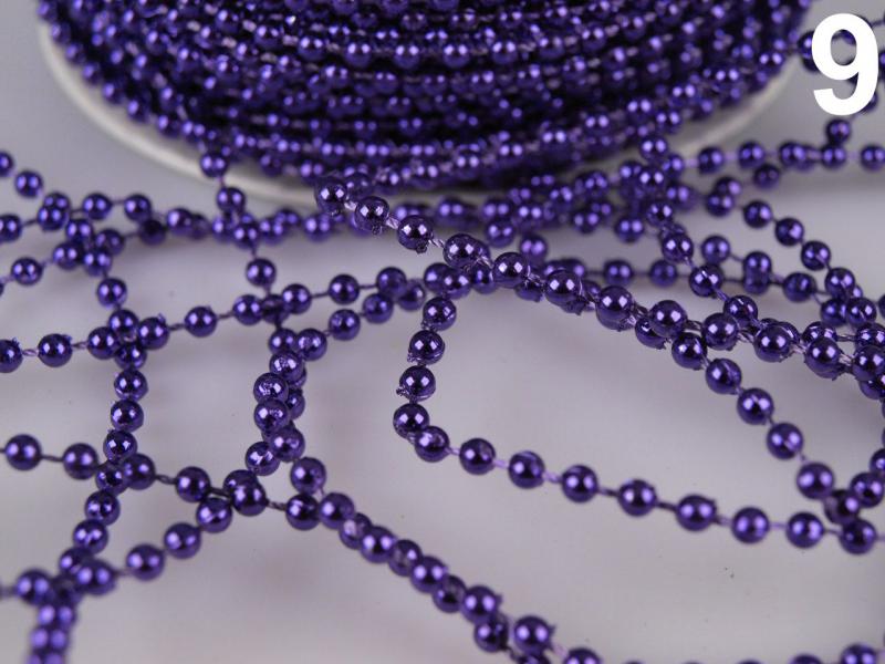 DEK03 - 3mm-es lila színű gyöngyök zsinóron