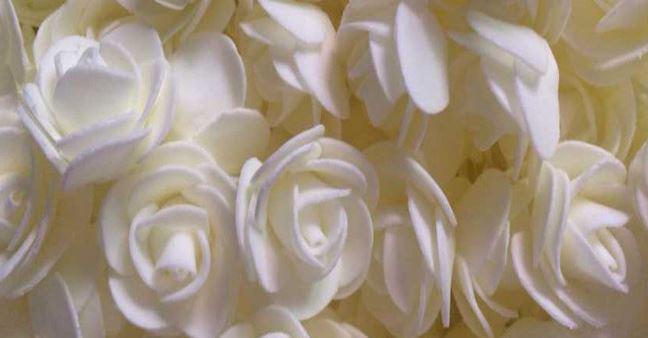 ESKÜVŐ - 20mm-es habrózsa - hófehér