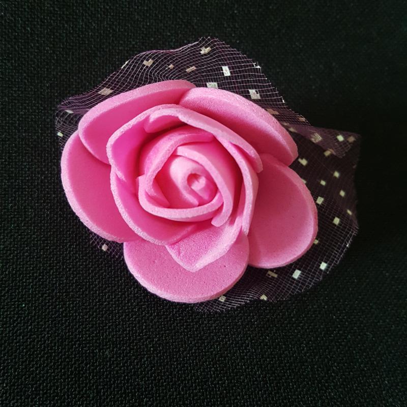 ESKÜVŐ - 35mm-es habrózsa tüllel - pink