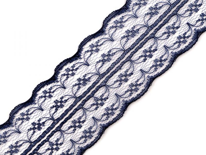 Esküvő 45SCS48 - 45mm-es Navy kék csipke szalag