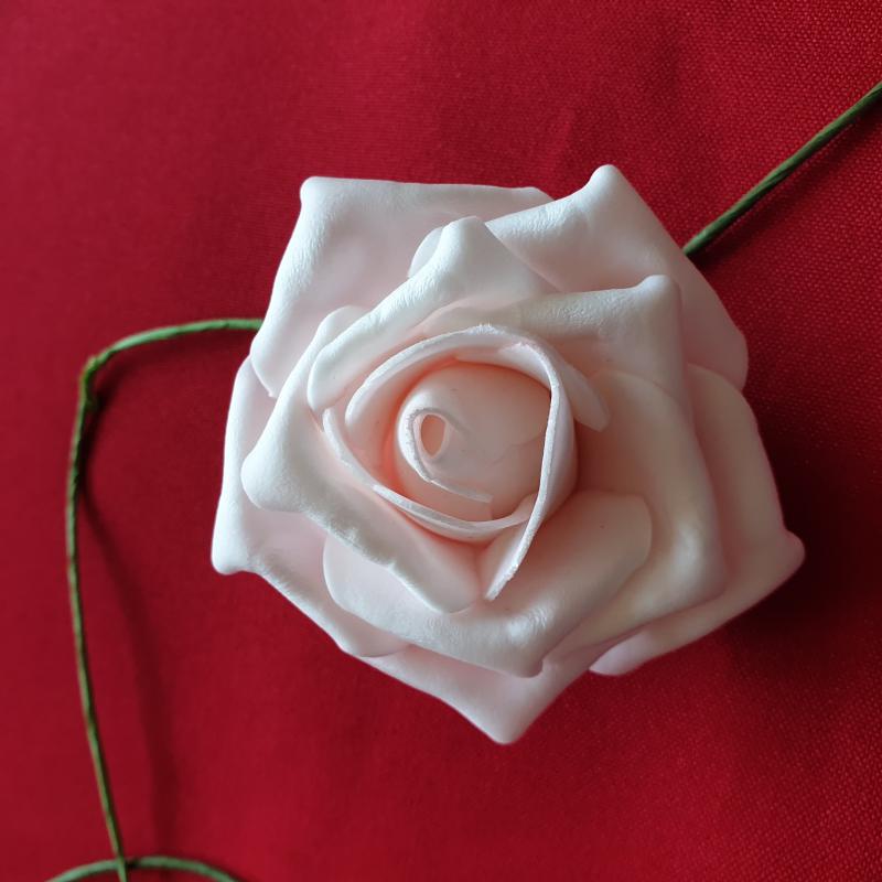 ESKÜVŐ - 80mm-es száras habrózsa - halvány rózsaszín