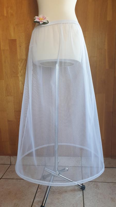 ESKÜVŐ ASZ01A - 1 körös rugalmas fehér menyasszonyi alsószoknya, abroncs, lépéskönnyítő