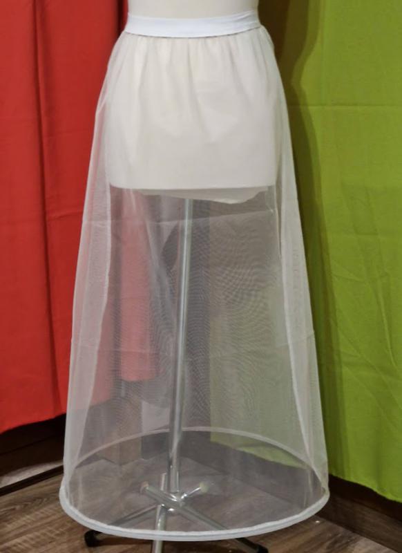 ESKÜVŐ ASZ01B - 1 körös rugalmas ekrü menyasszonyi alsószoknya, abroncs, lépéskönnyítő