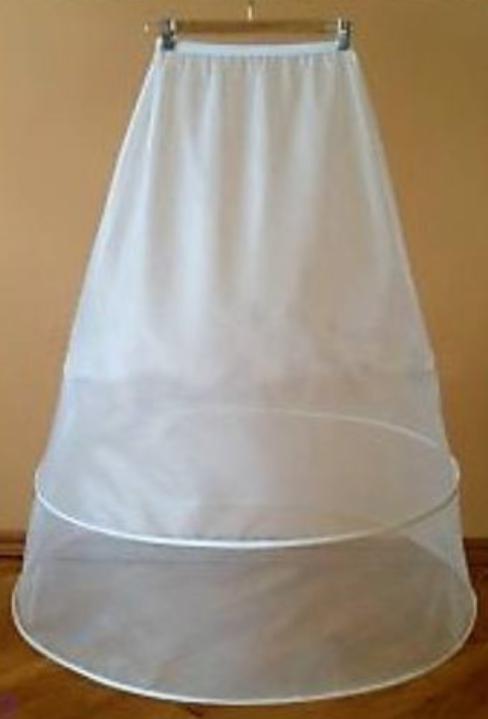 ESKÜVŐ ASZ02 - 2 körös rugalmas fehér menyasszonyi alsószoknya, abroncs