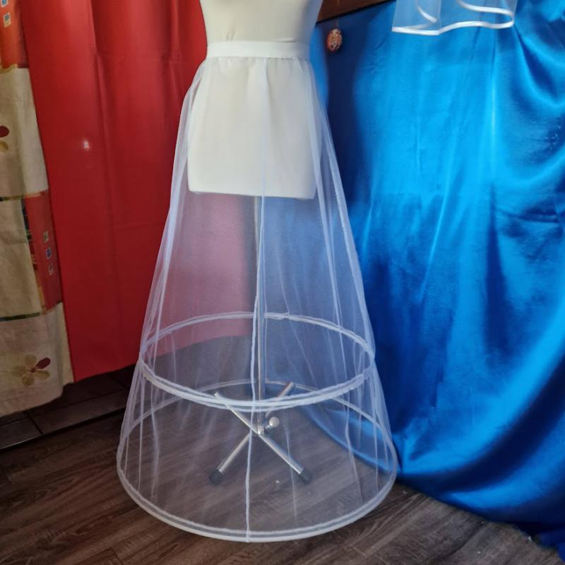 ESKÜVŐ ASZ02B - 2 körös (65+80cm) rugalmas fehér menyasszonyi alsószoknya, abroncs