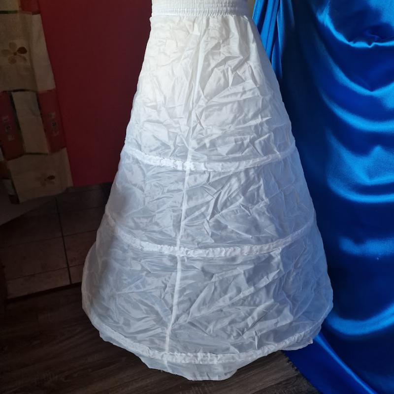 ESKÜVŐ ASZ03C2 - 3 körös ekrü menyasszonyi alsószoknya, abroncs kamaszoknak