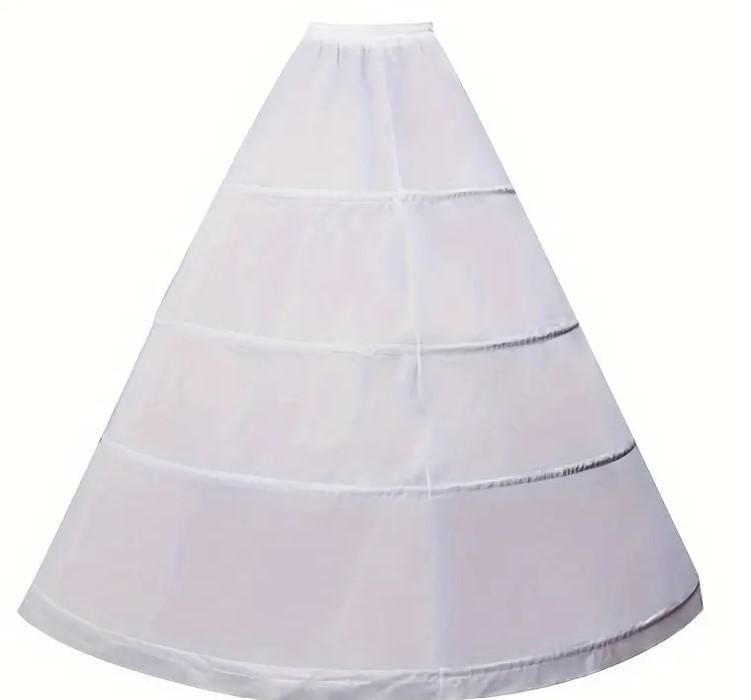 ESKÜVŐ ASZ04A - 4 körös fehér selyem menyasszonyi alsószoknya, abroncs