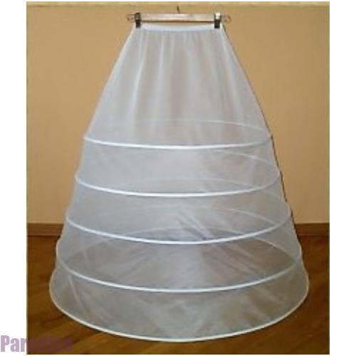 ESKÜVŐ ASZ05 - 5 körös rugalmas fehér esküvői alsószoknya, abroncs