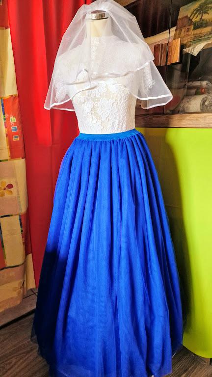 ESKÜVŐ ASZ36E – 5 rétegű királykék maxi tüll szoknya