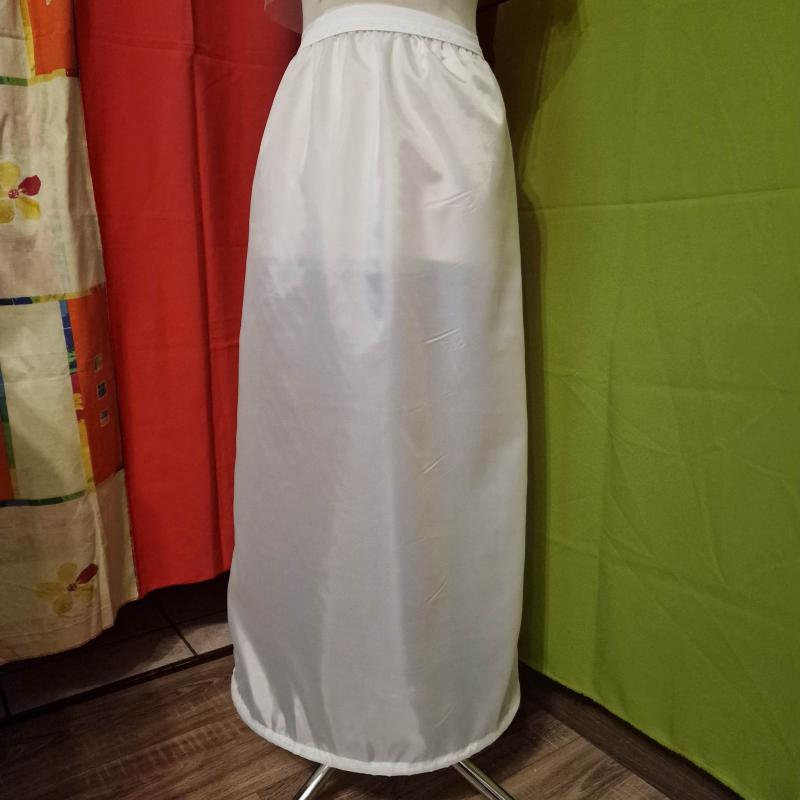 ESKÜVŐ ASZ54 - 1 körös selyem fehér menyasszonyi alsószoknya, abroncs, lépéskönnyítő