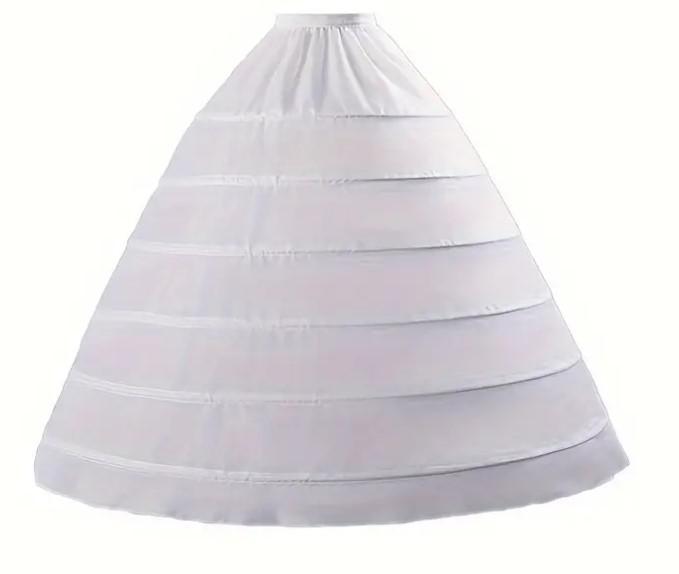 ESKÜVŐ ASZ66 - 6 körös fehér selyem menyasszonyi alsószoknya, abroncs