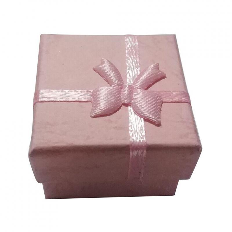 ESKÜVŐ DCS79 - Négyzet formájú gyűrűtartó doboz - rózsaszín