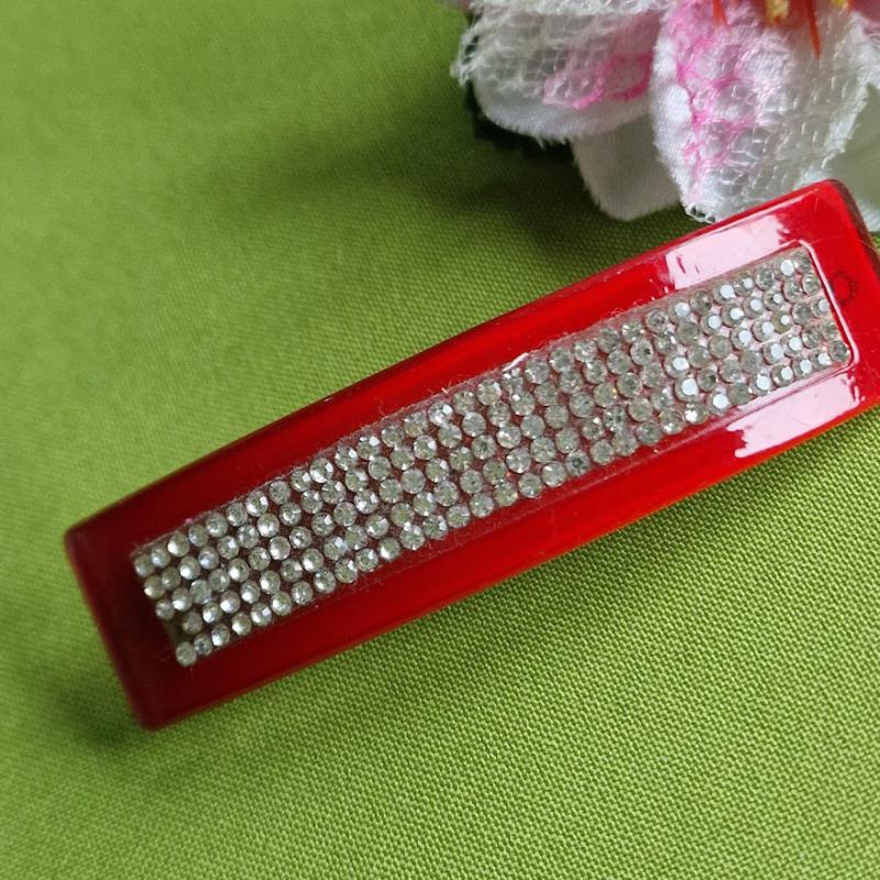 ESKÜVŐ HAD215 - Menyasszonyi strasszköves piros franciacsat