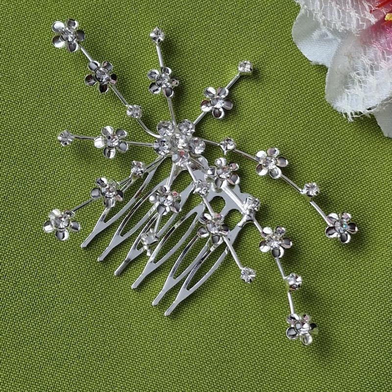 ESKÜVŐ HAD222 -  Kristályköves, virágos ágacskás strasszköves hajfésű, hajdísz