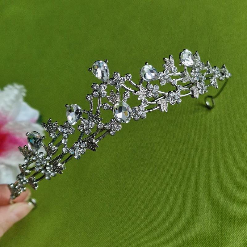 ESKÜVŐ HAD229 - Menyasszonyi kristályköves Tiara, hajpánt, hajdísz 30mm