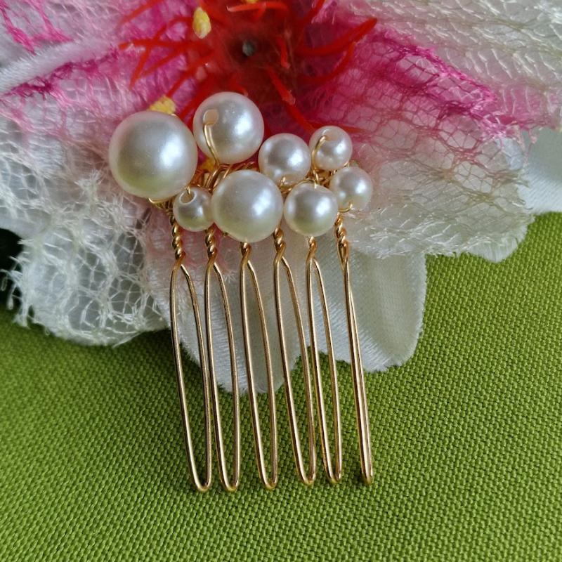 ESKÜVŐ HAD238 - Gyöngyös mini hajfésű, hajdísz