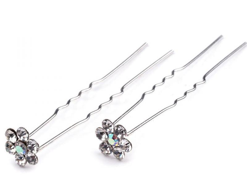 ESKÜVŐ HAD77 - Strasszköves virágos hajtű kristályszín