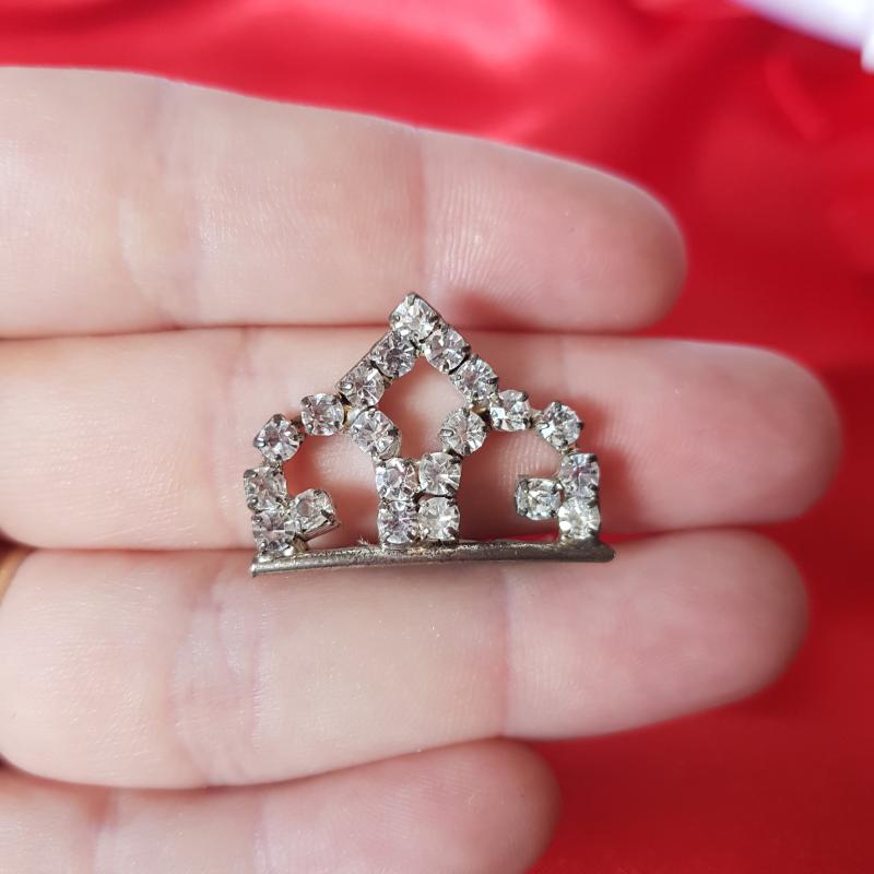 ESKÜVŐ HAD90 - Menyasszonyi strasszköves MINI hajfésűs tiara, hajdísz