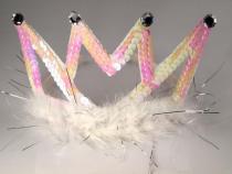 ESKÜVŐ HPT38 - Flitteres hercegnői korona hajpánt, hajráf