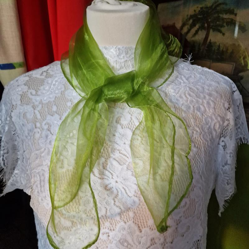ESKÜVŐ KEN08 - Női divatos, retro kendő, hajpánt - Zöld