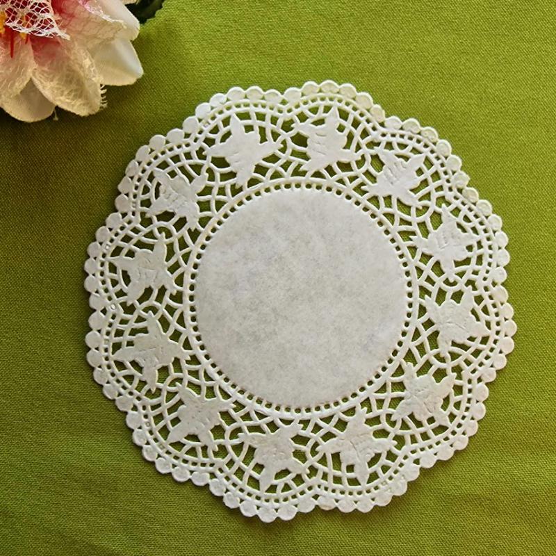Esküvő KIEG23 - Kör alakú tortapapír, tortacsipke, alátét - 14 cm