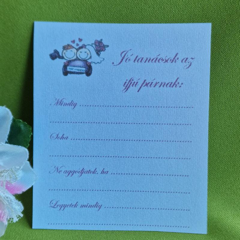 ESKÜVŐ KIEG33 - Esküvői "Jó tanácsok az Ifjú párnak." kártya