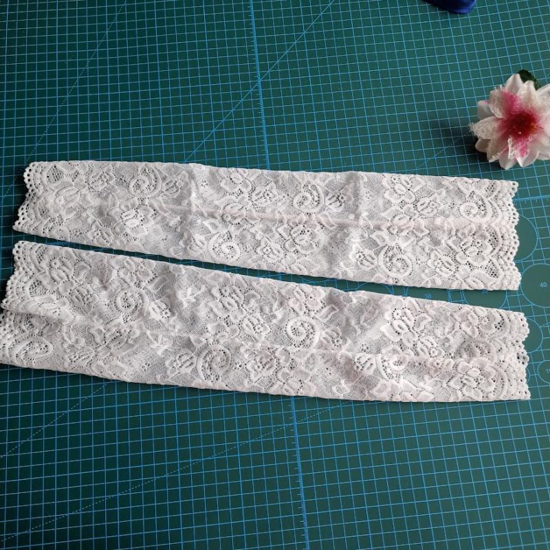 ESKÜVŐ KTY18A - 46cm-es fehér csipke menyasszonyi kesztyű / kartyű, operába, bálba