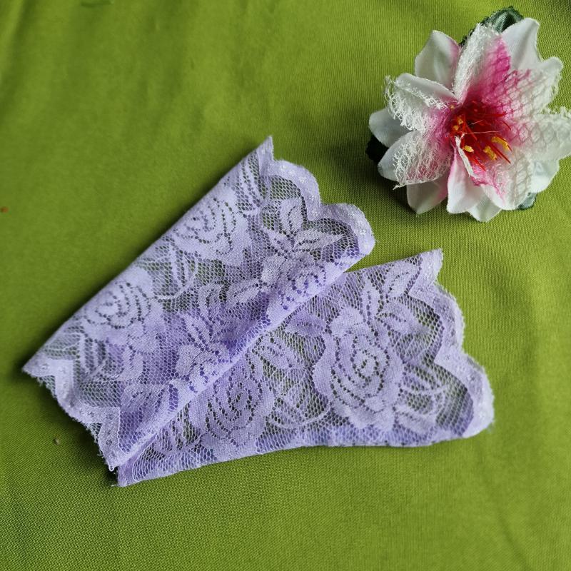 ESKÜVŐ KTY59GY – 15cm-es ujjatlan levendulalila színű csipke kesztyű kisméret