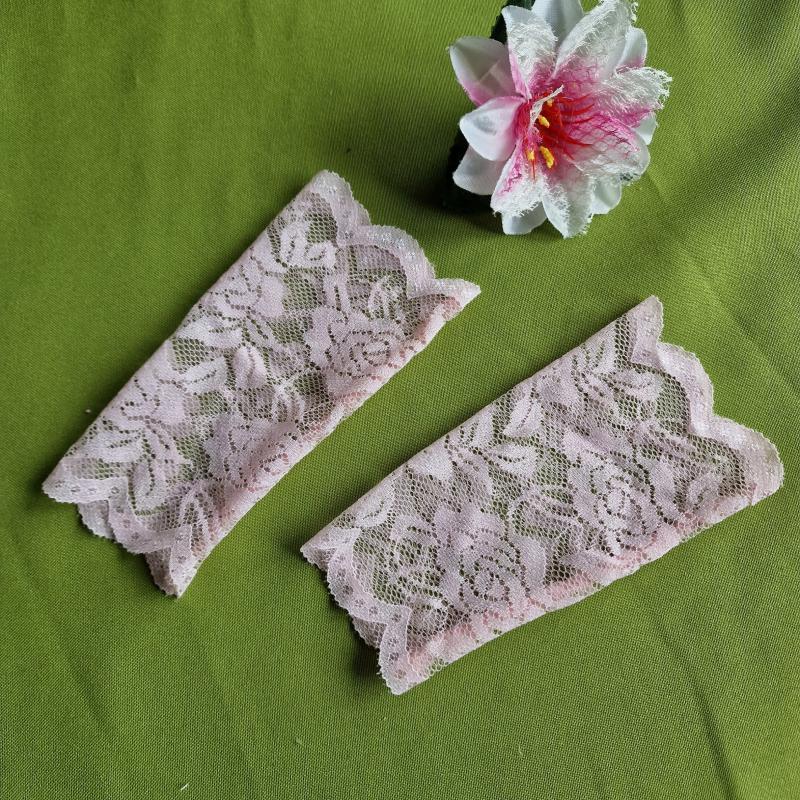 ESKÜVŐ KTY60GY – 15cm-es ujjatlan babarózsaszín színű csipke kesztyű kisméret