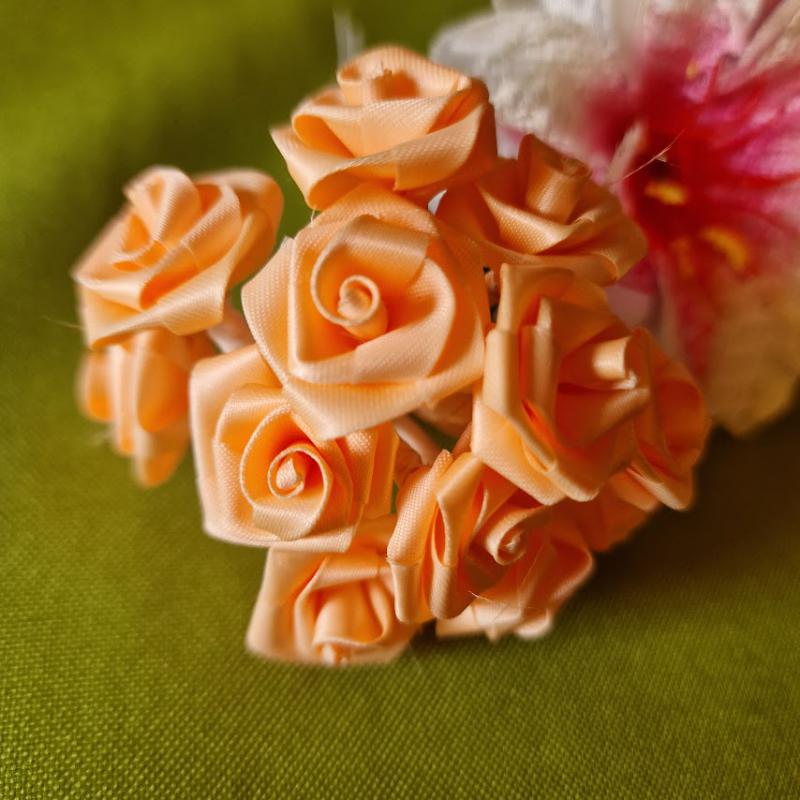 ESKÜVŐ MCS33 - rózsa csokor, bokréta 20x80mm - narancs