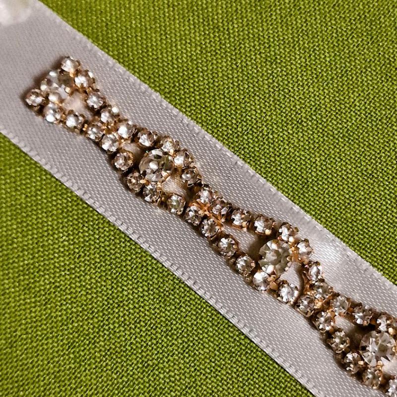 ESKÜVŐ MÖV39 – Strasszos menyasszonyi öv, karkötő 13x1cm-es