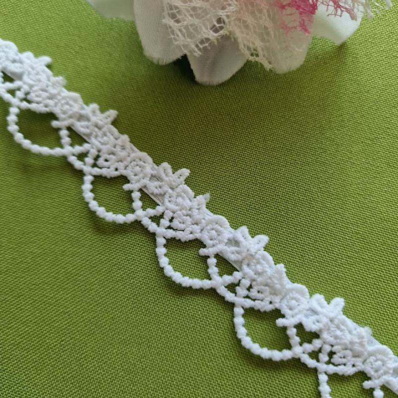 ESKÜVŐ MÖV48 – Handmade - Fehér rózsa mintás menyasszonyi öv 35x2,5cm-es