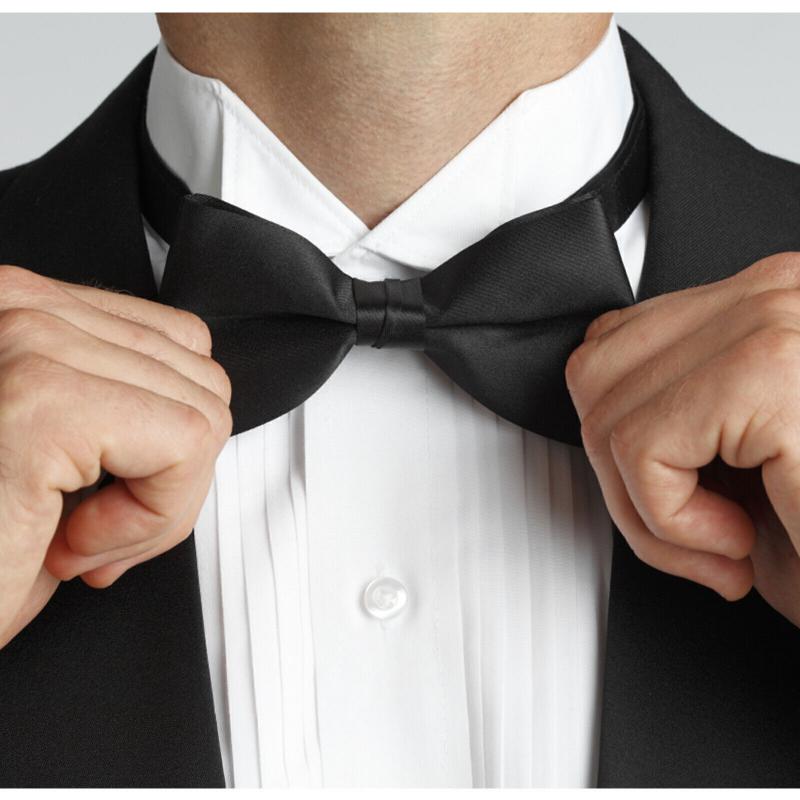 ESKÜVŐ NYK01B - Fekete színű szatén csokornyakkendő 65x120mm