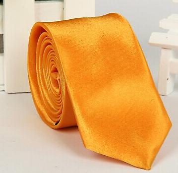 ESKÜVŐ NYK26 - Vékonyított típusú napsárga színű szatén nyakkendő