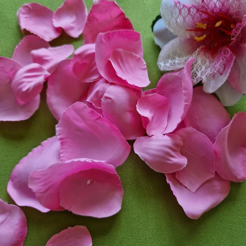 ESKÜVŐ, PARTI DEK87 - 12db-os textil virágszirom – rózsaszín