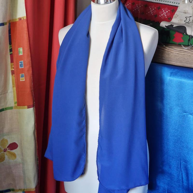 ESKÜVŐ SÁL32 - Menyasszonyi muszlin stóla, sál - királykék