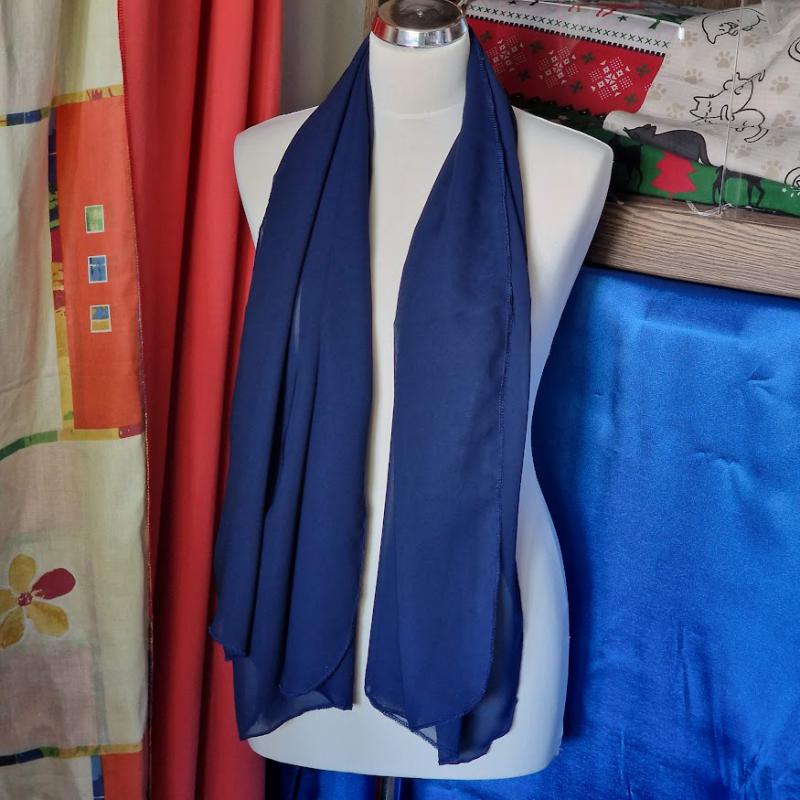 ESKÜVŐ SÁL33 - Menyasszonyi muszlin stóla, sál - sötétkék